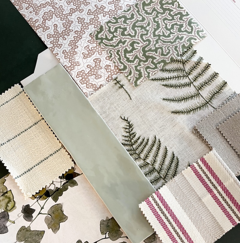 Cornwall Interiors - image showing swatches of material